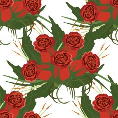 Vector seamless pattern with flowers N6
