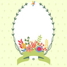 Frame with floral background N25