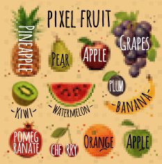 Pixel fruit kraft