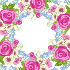 Frame with floral background N26