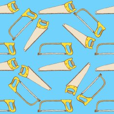 Sketch saws for wood and metal in vintage style