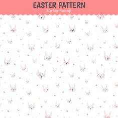 Cute funny seamless pattern with Bunny and hearts