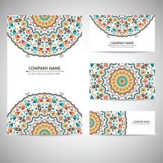 Business card template Vector illustration in tribal style N3