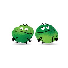 Funny frogs Watercolor sketch for your design N2