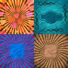 Set Vintage Colored Rays background N20