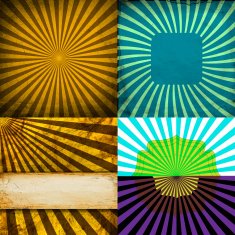 Set Vintage Colored Rays background N21