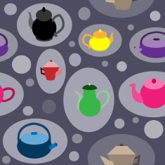 Vector kettle seamless pattern