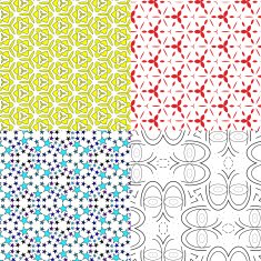 Set of 9 abstract vintage geometric wallpaper N47