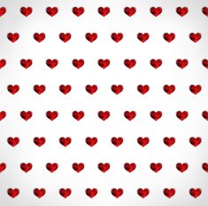 Seamless geometric polygonal red hearts background