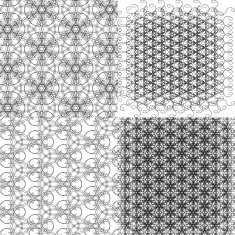 Set of 9 abstract vintage geometric wallpaper N50