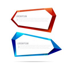 Set of label banner polygon element background colorful pattern