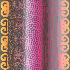 Grunge tribal pattern on gray background