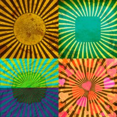 Set Vintage Colored Rays background N24