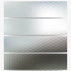 Abstract hexagonal headers set blurred design vector N6