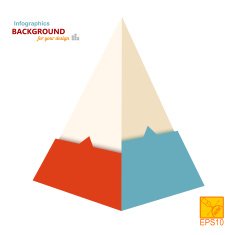 Pyramid of paper with arrows on white background N2