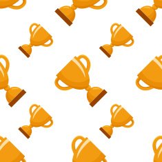 Seamless pattern with gold winners cup N2