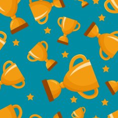 Seamless pattern with gold winners cup N3