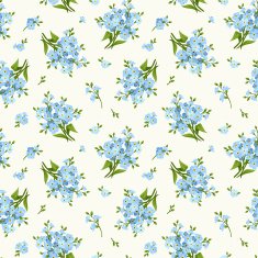 Seamless pattern with blue forget-me-not flowers Vector illustration