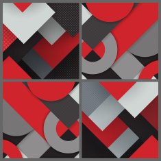 Set of banner templates with geometric pattern N15