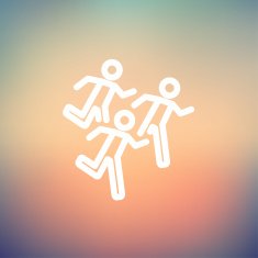 Marathon runners thin line icon N3