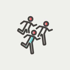 Marathon runners thin line icon N4