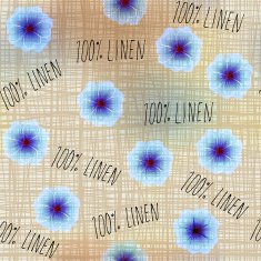 Pattern with flowers linen N2