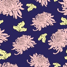 Floral seamless pattern with chrysanthemum