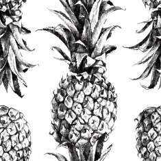Hand drawn pineapple seamless
