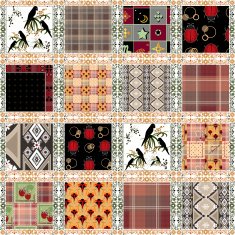 Patchwork seamless pattern parrots background N2