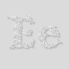 Decorated letter e N2