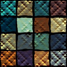 Geometric pateern of triangles in patchwork style