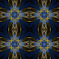 Symmetrical flower pattern in stained-glass window style N18