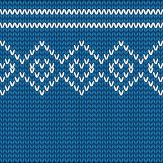 knitted hearts pattern on a blue background N2