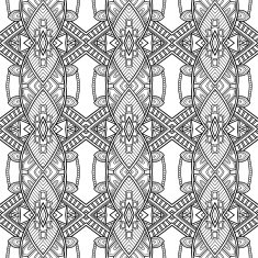 Vector Seamless Monochrome Abstract Pattern N34