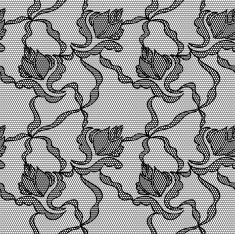 Black lace vector fabric seamless pattern N26
