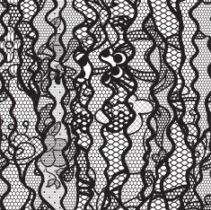 Black lace vector fabric seamless pattern N28