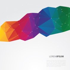 Mosaic rainbow background with text