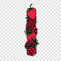 Letter I made from red berries sketch for your design