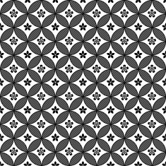 Black and White Vector Flower Pattern