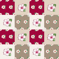Patchwork seamless floral azalea pattern texture background