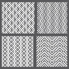 Set of 4 monochrome elegant seamless patterns N5
