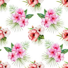 Watercolor tropical flral pattern N6