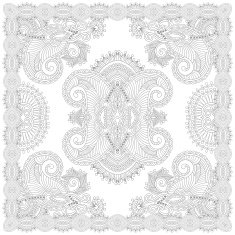 unique coloring book square page for adults - floral authentic N47