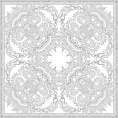 unique coloring book square page for adults - floral authentic N50