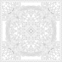 unique coloring book square page for adults - floral authentic N51