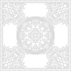 unique coloring book square page for adults - floral authentic N52