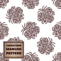 Seamless pattern with bouquet of carnations