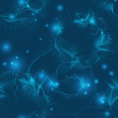 Vector glow blue cosmos abstract seamless pattern