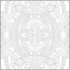 unique coloring book square page for adults - floral authentic N56
