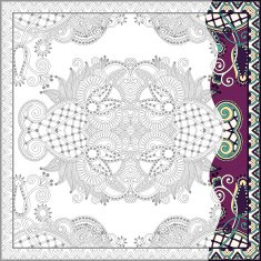 unique coloring book square page for adults - floral authentic N57
